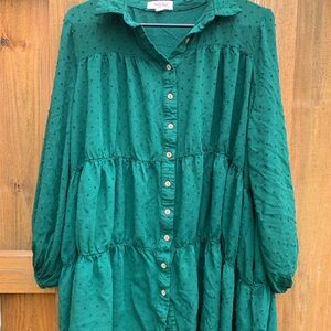 Green Button-Up Dress
